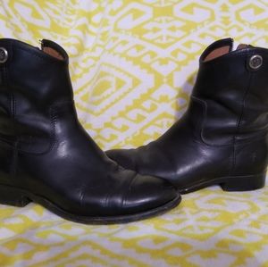 Frye Melissa Button Short Boots Black
